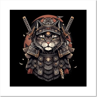 samurai cat Posters and Art